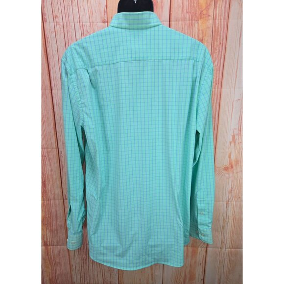 Southern Tide Mens Intercoastal Performance Shirt Large Green Check Nylon Blend - Picture 2 of 7